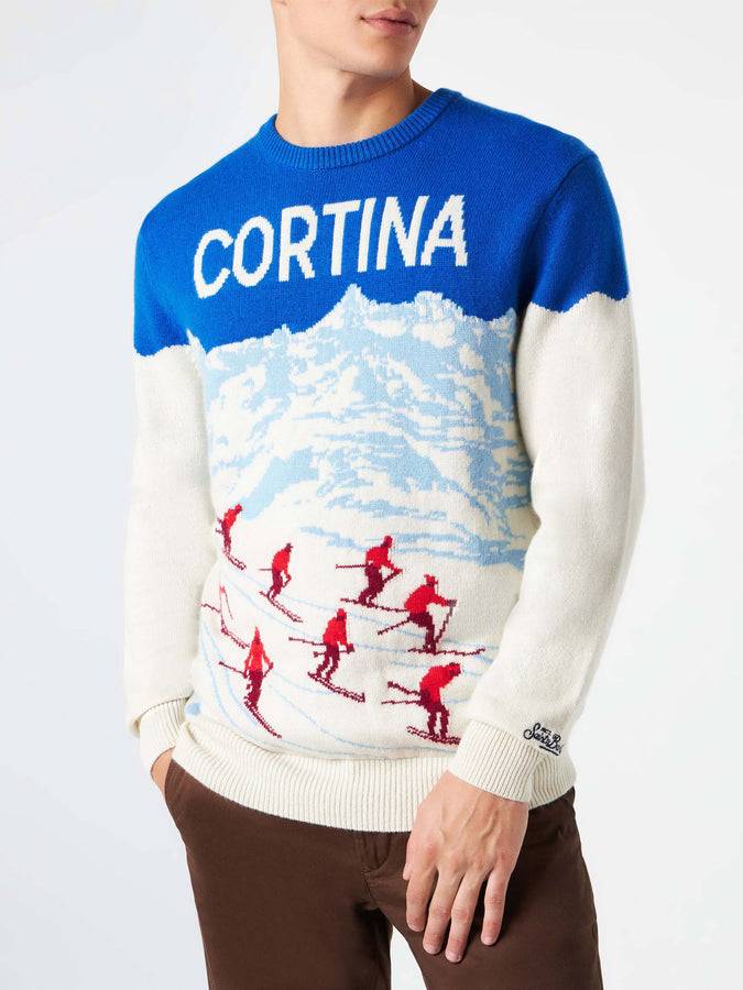 Mc2 Saint Barth Maglia da uomo stampa cartolina vintage Cortina