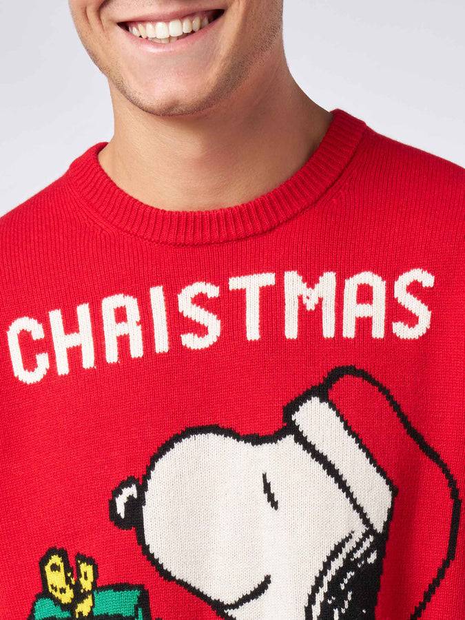 Mc2 Saint Barth Maglia Da Uomo Stampa Snoopy Christmas Mood | Edizione Speciale Peanuts™