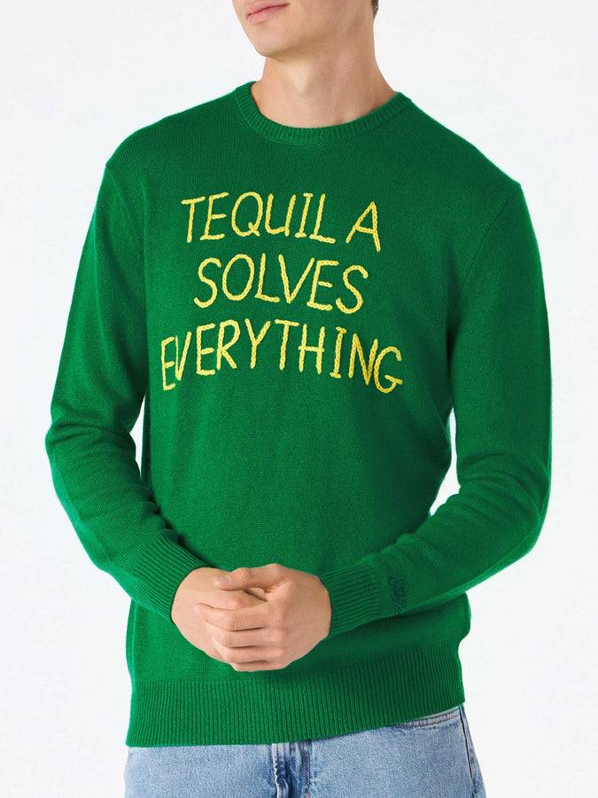 Mc2 Saint Barth Maglia Da Uomo Verde Con Ricamo Tequila Solves Everything