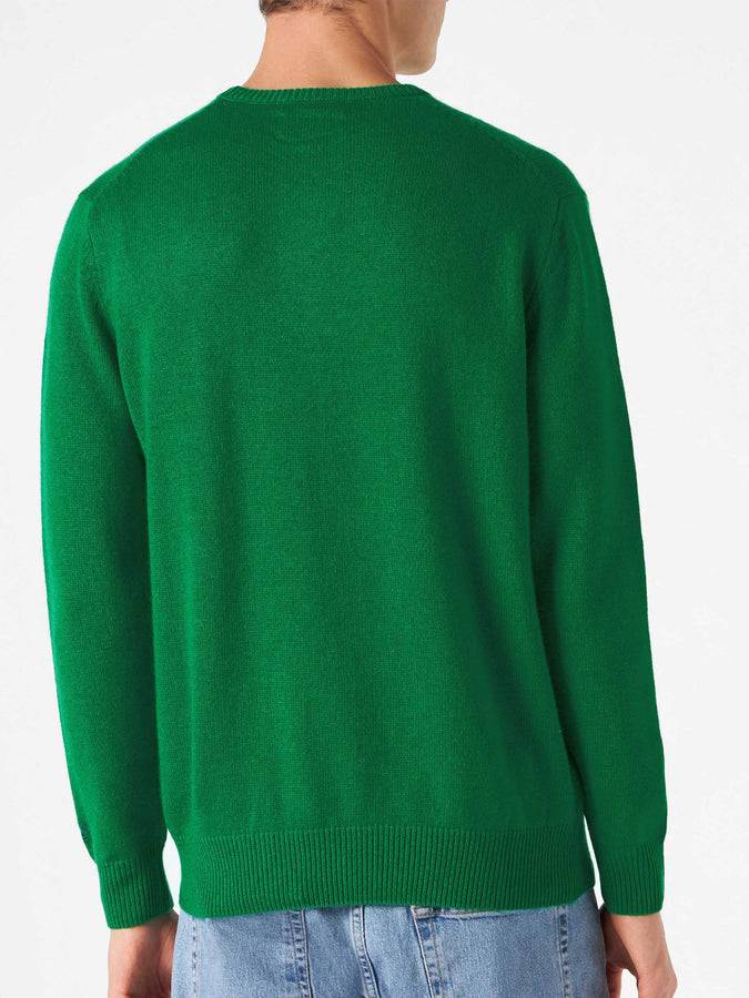 Mc2 Saint Barth Maglia Da Uomo Verde Con Ricamo Tequila Solves Everything