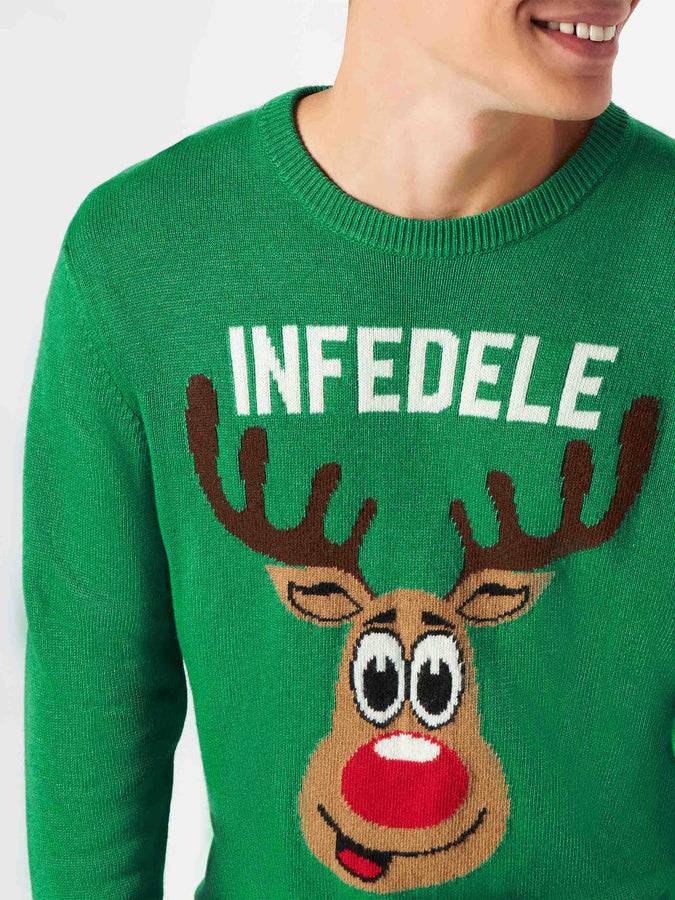 Mc2 Saint Barth Maglia Da Uomo Verde Con Stampa Infedele