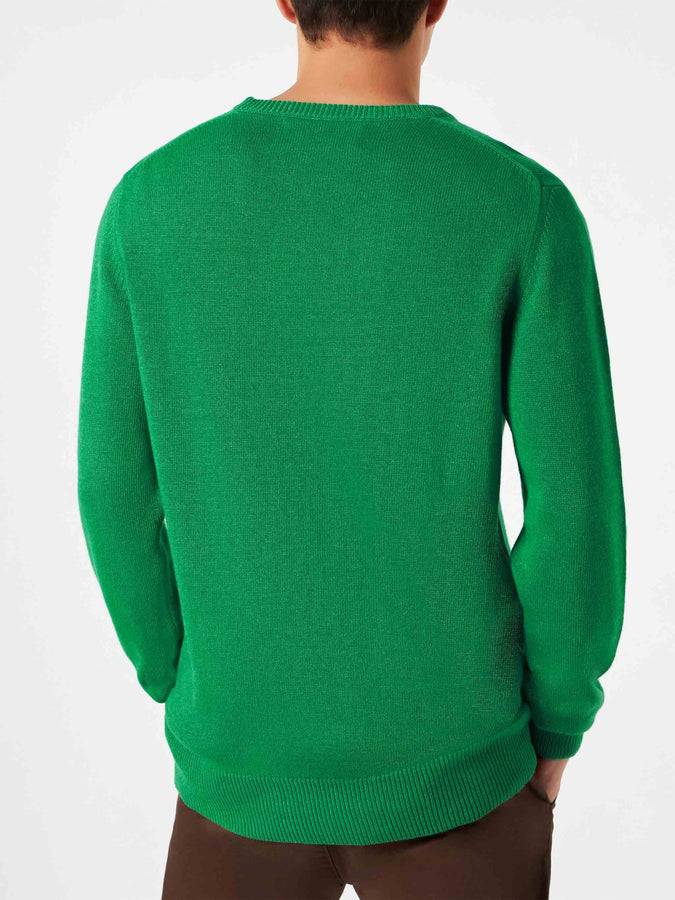 Mc2 Saint Barth Maglia Da Uomo Verde Con Stampa Infedele
