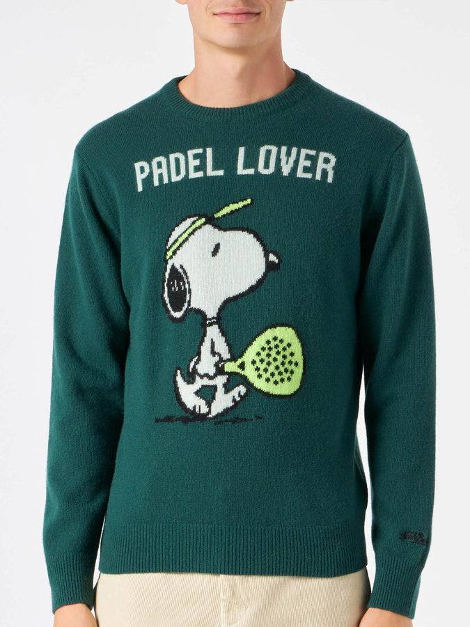 Mc2 Saint Barth Maglia Da Uomo Verde Con Stampa Snoopy | SNOOPY - EDIZIONE SPECIALE PEANUTS™