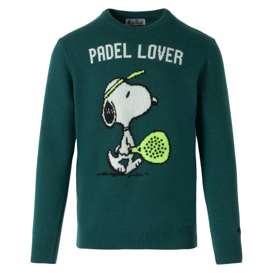 Mc2 Saint Barth Maglia Da Uomo Verde Con Stampa Snoopy | SNOOPY - EDIZIONE SPECIALE PEANUTS™