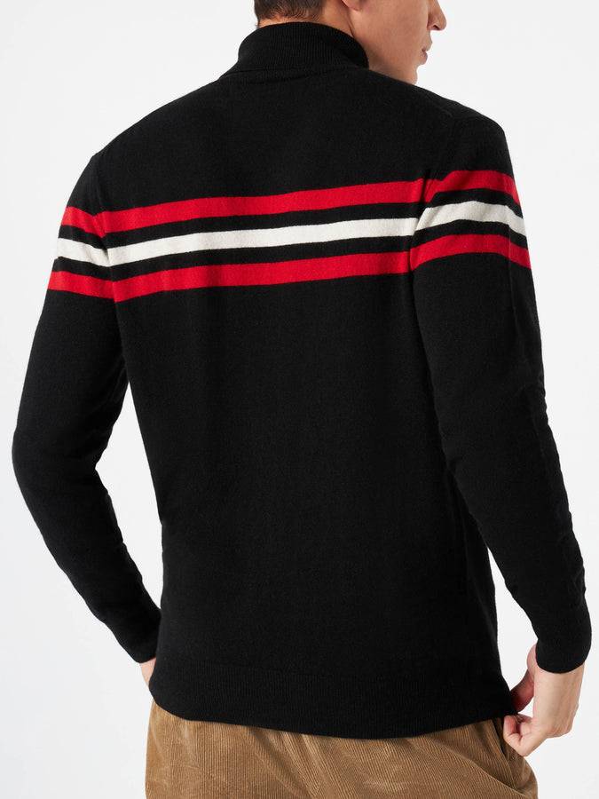 Mc2 Saint Barth Maglia Dolcevita In Misto Cashmere Con Patch