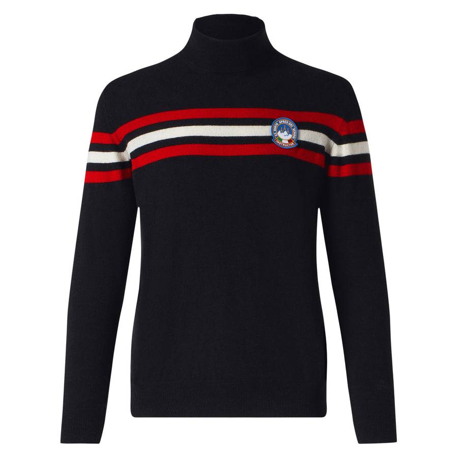 Mc2 Saint Barth Maglia Dolcevita In Misto Cashmere Con Patch