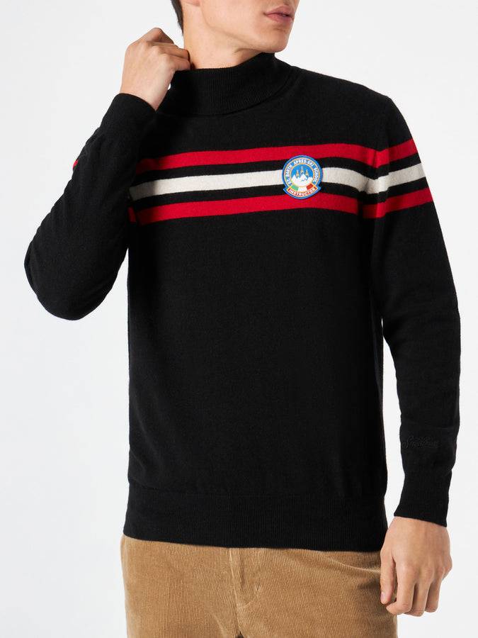 Mc2 Saint Barth Maglia dolcevita in misto cashmere con patch