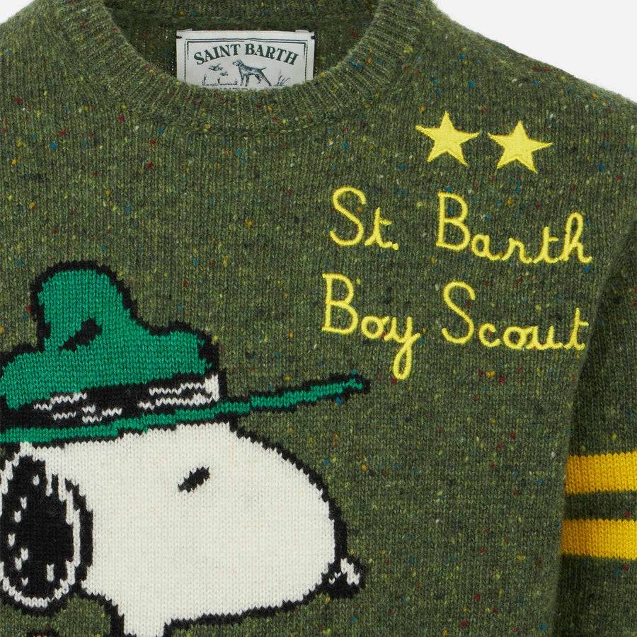 Mc2 Saint Barth Maglia Donegal Girocollo Da Bambino Con Stampa Jacquard Snoopy | SNOOPY - EDIZIONE SPECIALE PEANUTS™