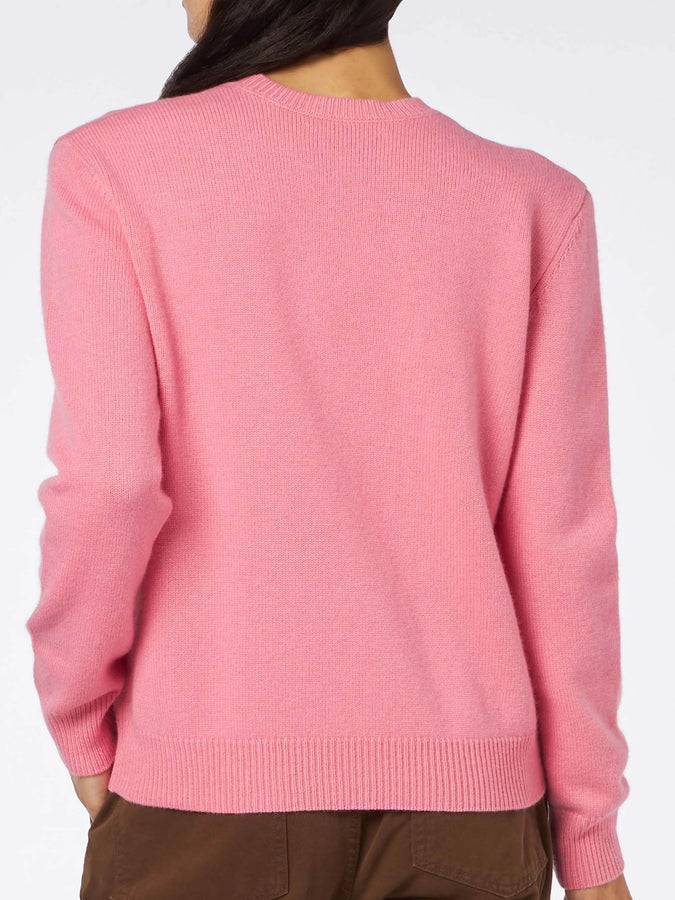 Mc2 Saint Barth Maglia Donna Girocollo Rosa Con Ricamo St. Barth