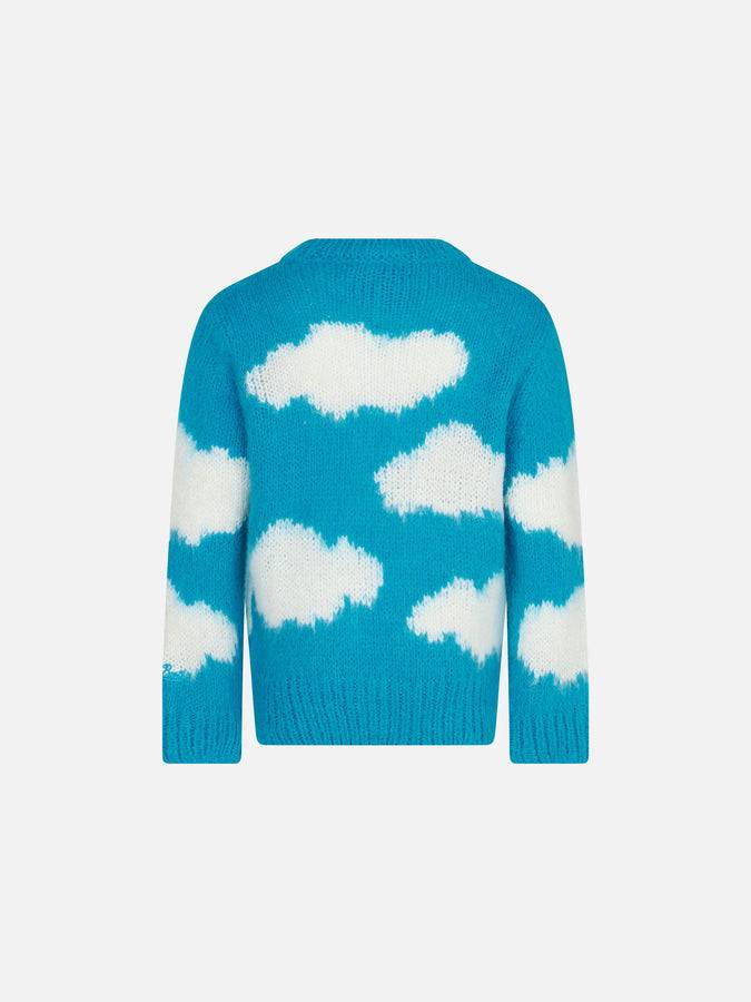 Mc2 Saint Barth Maglia Garzata Da Bambina Con Ricamo Tra Le Nuvole