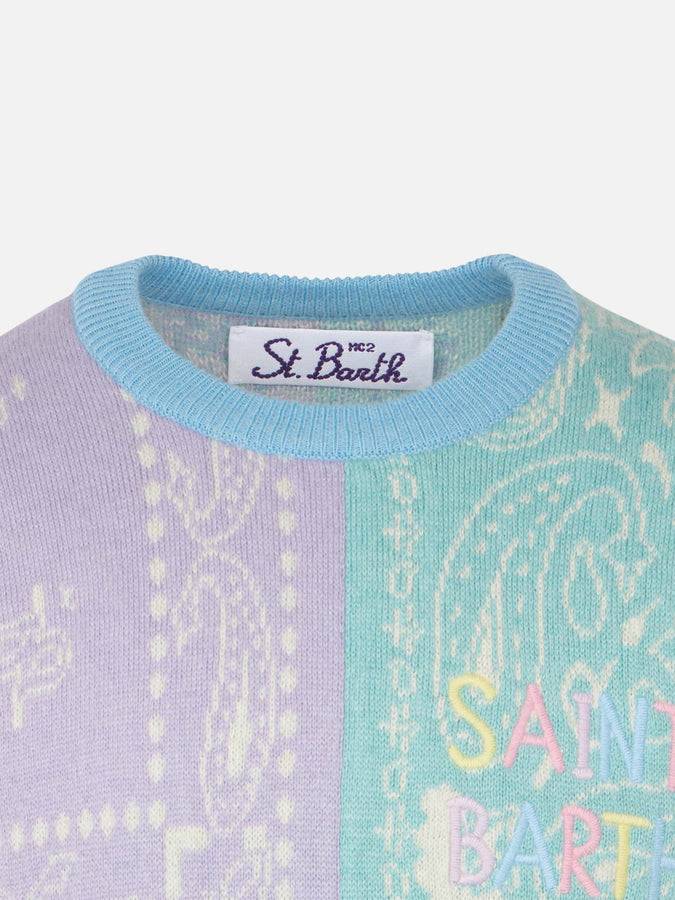 Mc2 Saint Barth Maglia Garzata Da Bambina Stampa Bandana