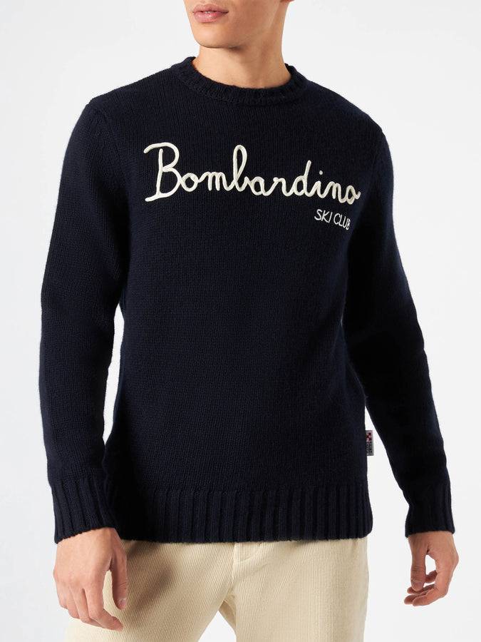 Mc2 Saint Barth Maglia In Misto Cashmere Ricamo Bombardino Ski Club