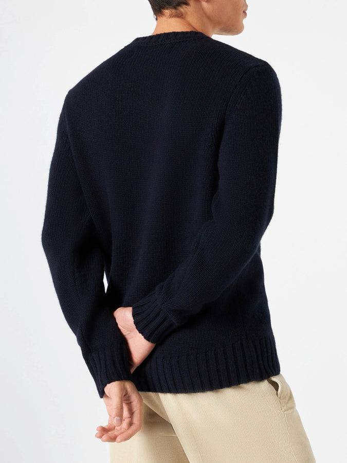 Mc2 Saint Barth Maglia In Misto Cashmere Ricamo Bombardino Ski Club