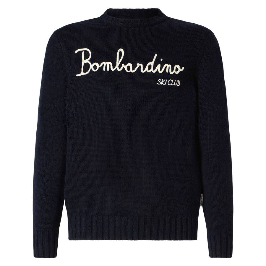 Mc2 Saint Barth Maglia In Misto Cashmere Ricamo Bombardino Ski Club