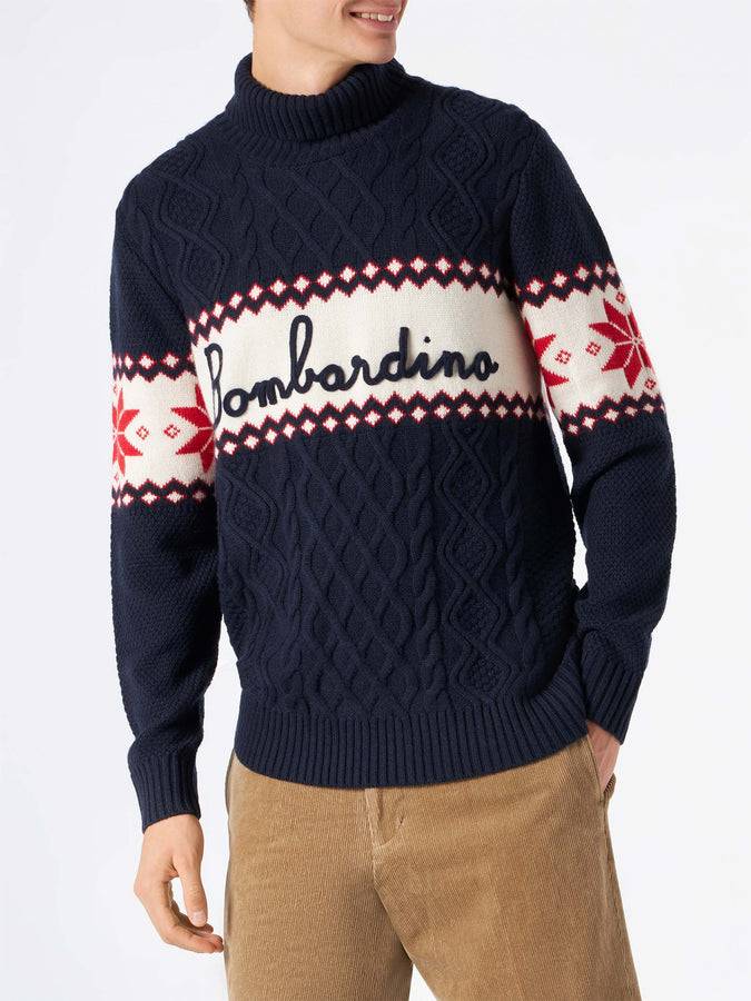 Mc2 Saint Barth Maglia Mezzo Collo Alto Con Scritta Bombardino