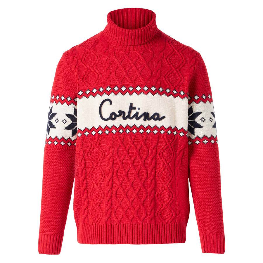 Mc2 Saint Barth Maglia Mezzo Collo Alto Con Scritta Cortina