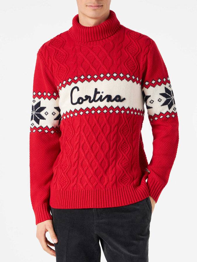 Mc2 Saint Barth Maglia mezzo collo alto con scritta Cortina