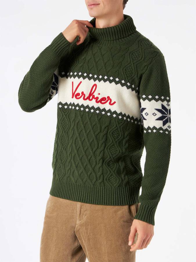 Mc2 Saint Barth Maglia Mezzo Collo Alto Con Scritta Verbier