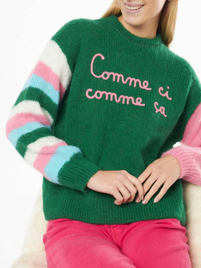 Mc2 Saint Barth Maglia Morbida Da Donna Dalla Forma Squadrata Con Ricamo Comme Ci Comme ça