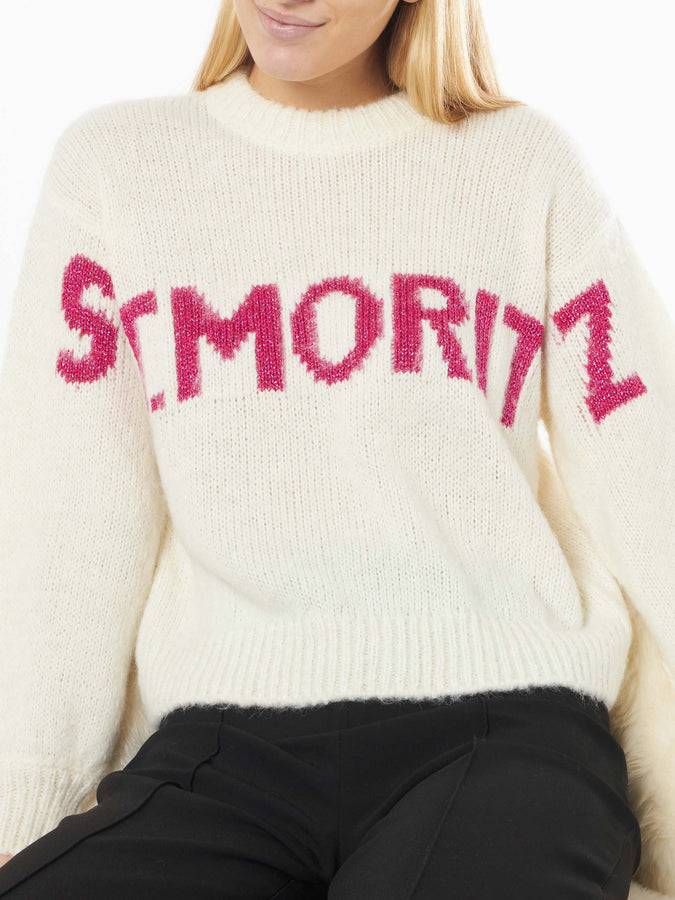Mc2 Saint Barth Maglia Morbida Da Donna Dalla Forma Squadrata Con Stampa Jacquard St. Moritz