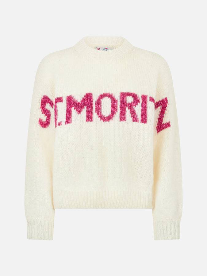 Mc2 Saint Barth Maglia Morbida Da Donna Dalla Forma Squadrata Con Stampa Jacquard St. Moritz