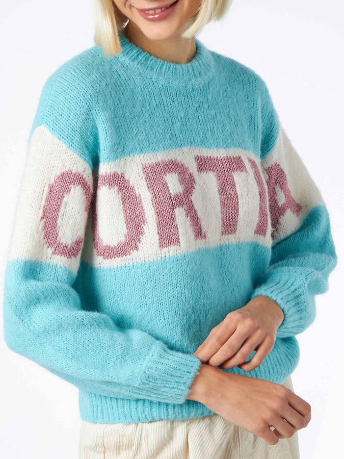 Mc2 Saint Barth Maglia Morbida Da Donna Dalla Forma Squadrata Con Stampa Jacquard Cortina