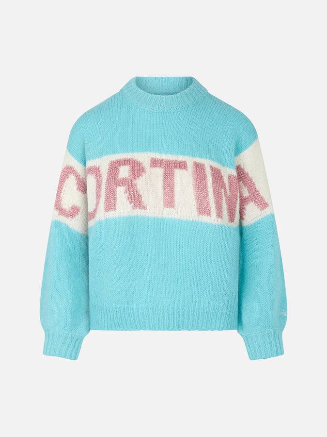 Mc2 Saint Barth Maglia Morbida Da Donna Dalla Forma Squadrata Con Stampa Jacquard Cortina