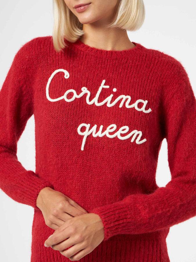 Mc2 Saint Barth Maglia Morbida Da Donna Girocollo Con Ricamo Cortina Queen