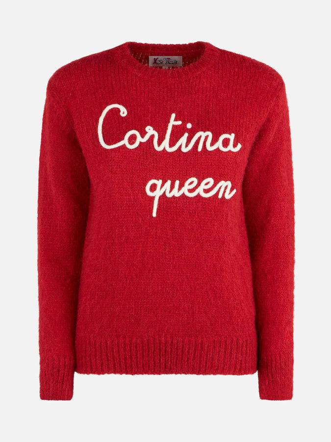 Mc2 Saint Barth Maglia Morbida Da Donna Girocollo Con Ricamo Cortina Queen