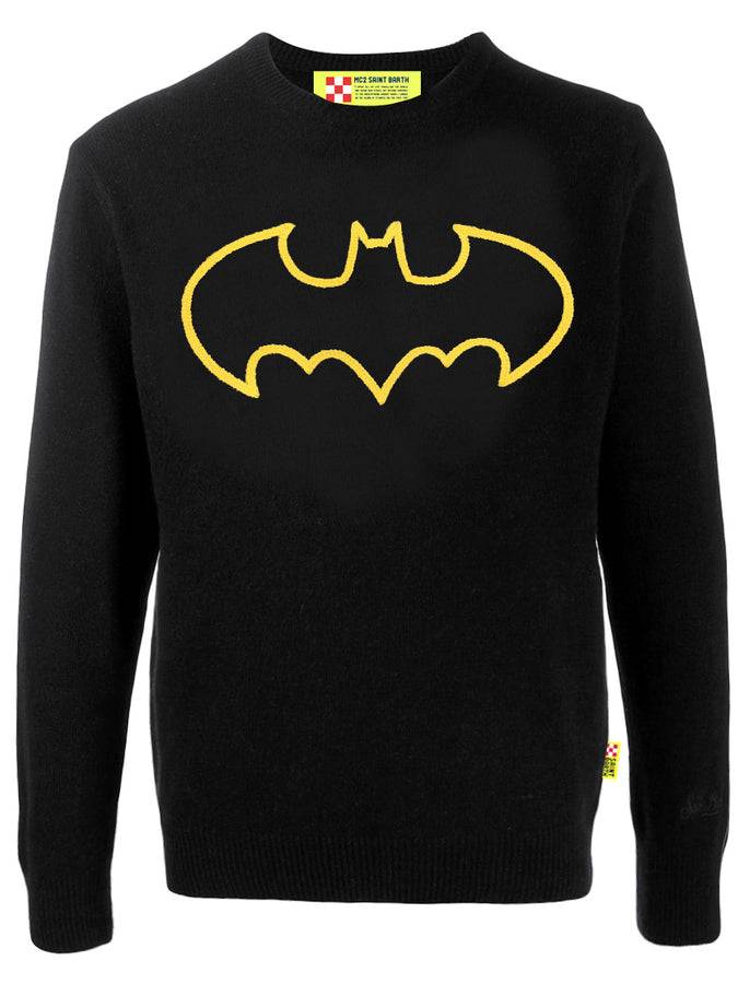 Mc2 Saint Barth Maglia Nera Da Uomo Logo Batman | Edizione Speciale Della Warner Bros