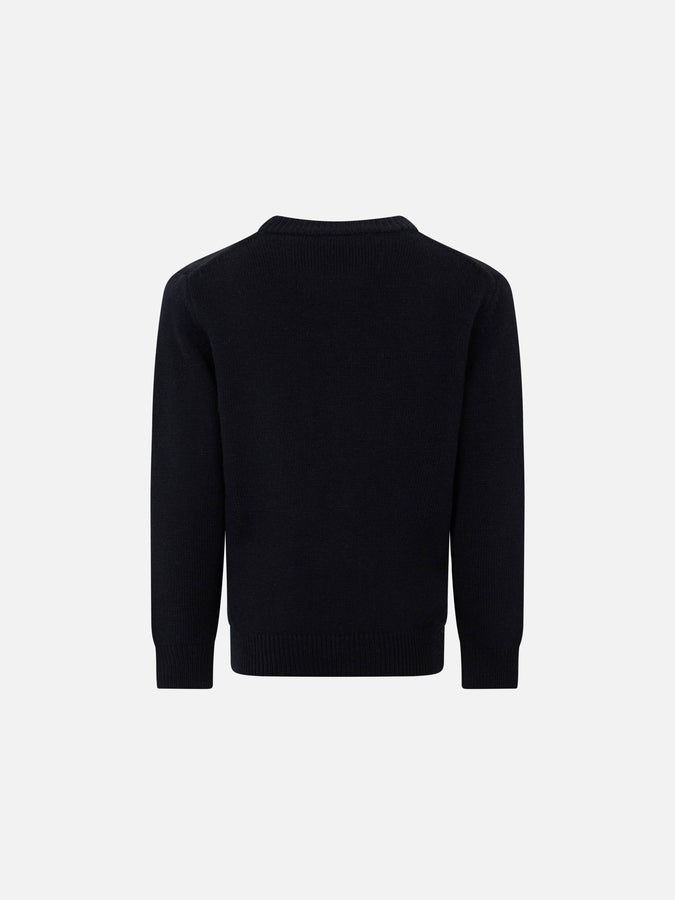 Mc2 Saint Barth Maglia Per Bambino Snoopy Winter Mood Blu Navy - Edizione Speciale