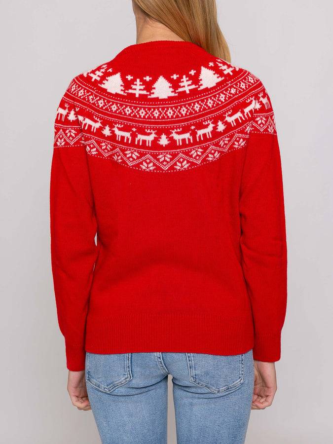 Mc2 Saint Barth Maglia Rossa Da Donna Girocollo Con Stampa I'm Not Santa