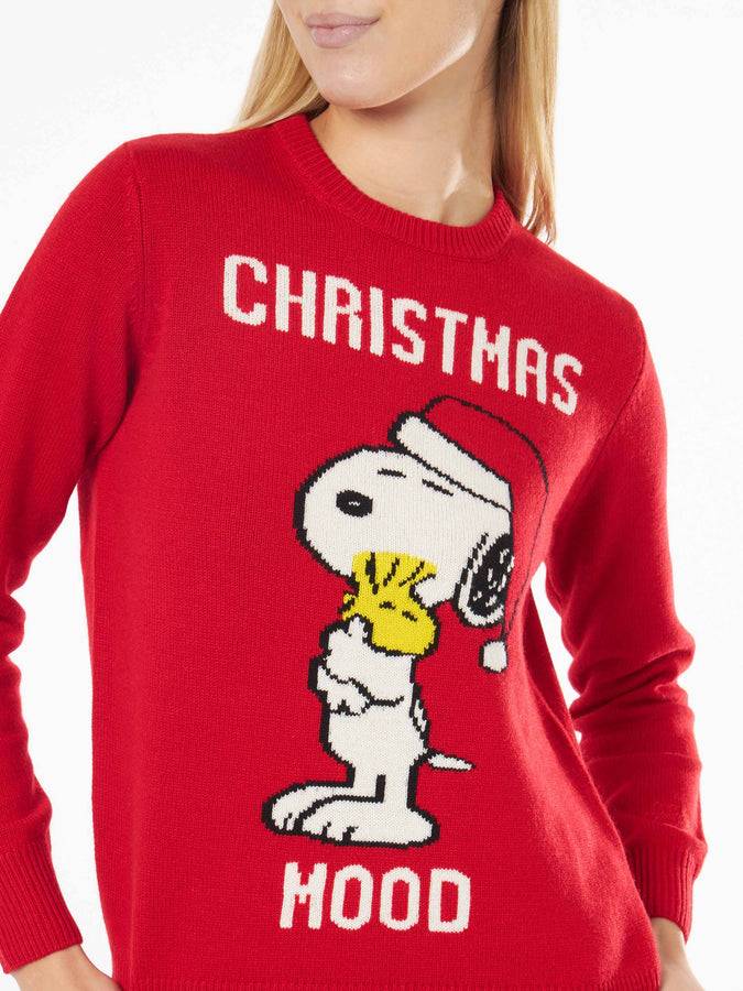 Mc2 Saint Barth Maglia Rossa Da Donna Snoopy Christmas | Edizione Speciale Peanuts™