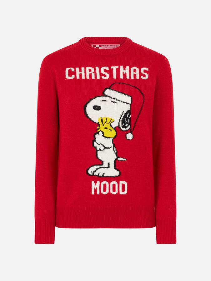 Mc2 Saint Barth Maglia Rossa Da Donna Snoopy Christmas | Edizione Speciale Peanuts™