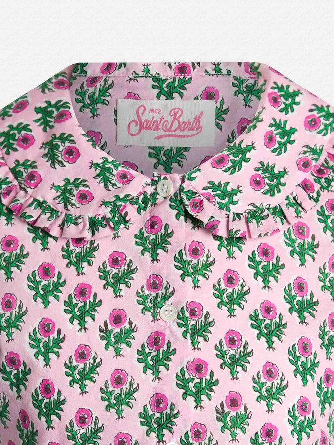Mc2 Saint Barth Maglia Squadrata Da Bambina Violan Jr Con Stampa Fiori