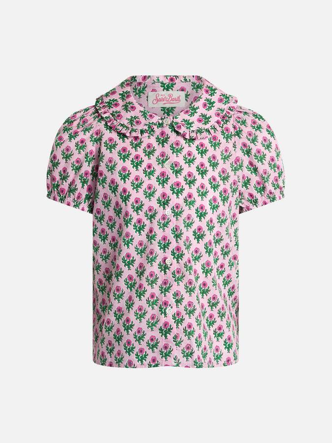Mc2 Saint Barth Maglia squadrata da bambina Violan Jr con stampa fiori