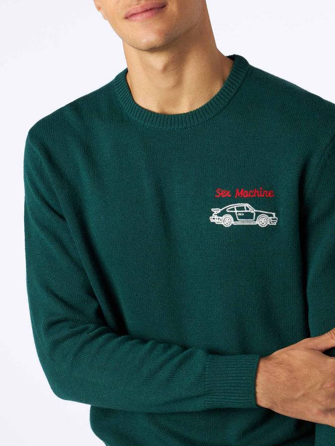 Mc2 Saint Barth Maglia Uomo Girocollo Con Ricamo Sex Machine