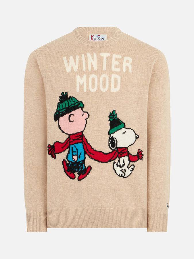 Mc2 Saint Barth Maglia Uomo Girocollo Con Stampa Jacquard Snoopy E Charlie | SNOOPY - EDIZIONE SPECIALE ©PEANUTS