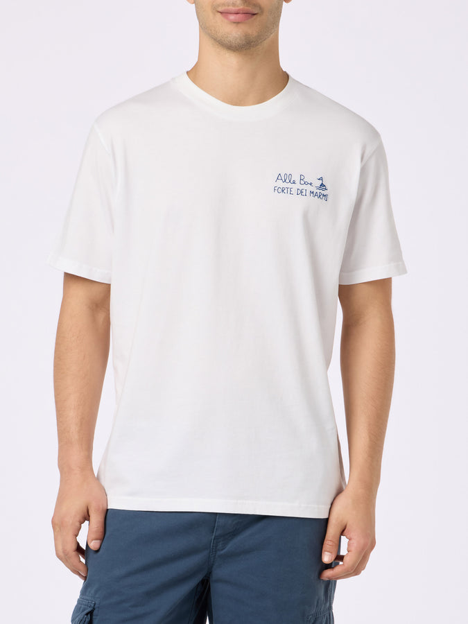 Mc2 Saint Barth Man Classic Fit Cotton Jersey T-shirt Portofino With Ti Porto Alle Boe Print | ALLE BOE SPECIAL EDITION