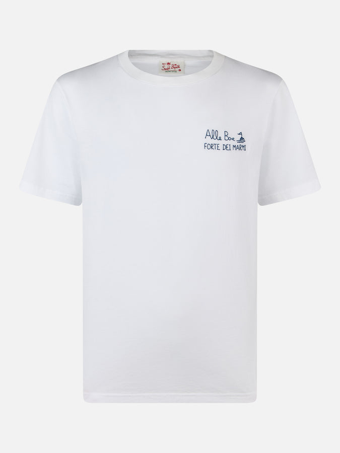 Mc2 Saint Barth Man Classic Fit Cotton Jersey T-shirt Portofino With Ti Porto Alle Boe Print | ALLE BOE SPECIAL EDITION