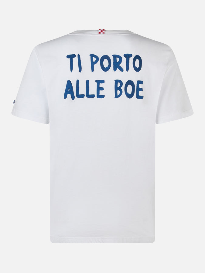 Mc2 Saint Barth Man Classic Fit Cotton Jersey T-shirt Portofino With Ti Porto Alle Boe Print | ALLE BOE SPECIAL EDITION