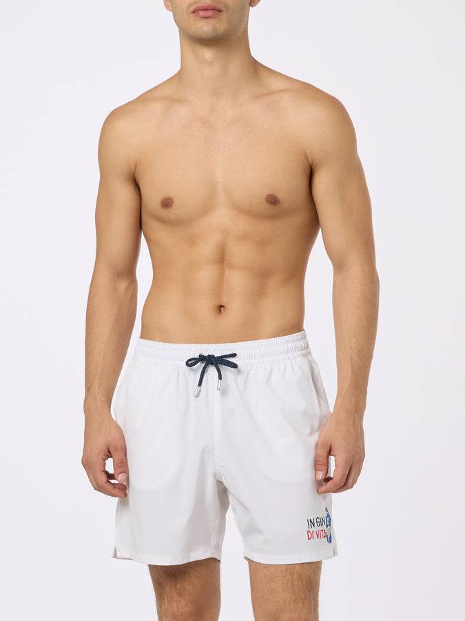 Mc2 Saint Barth Man Comfort Swim Shorts With In Gin Di Vita Embroidery | INSULTI LUMINOSI SPECIAL EDITION