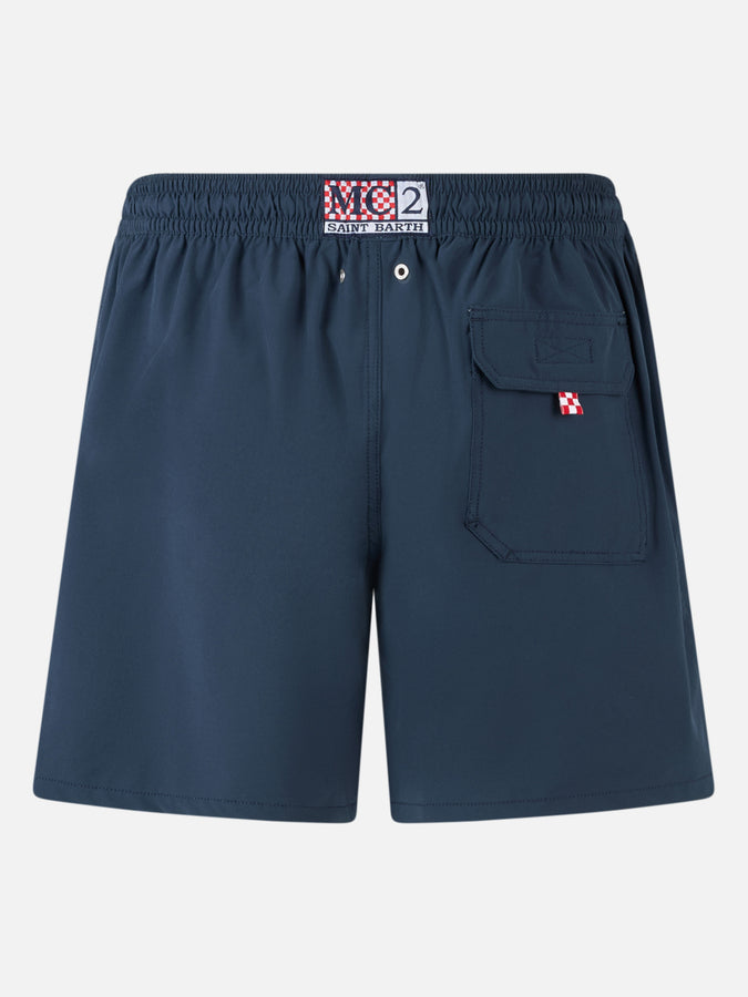 Mc2 Saint Barth Man Comfort Swim Shorts With Nel Bere E Nel Mare Embroidery | INSULTI LUMINOSI SPECIAL EDITION