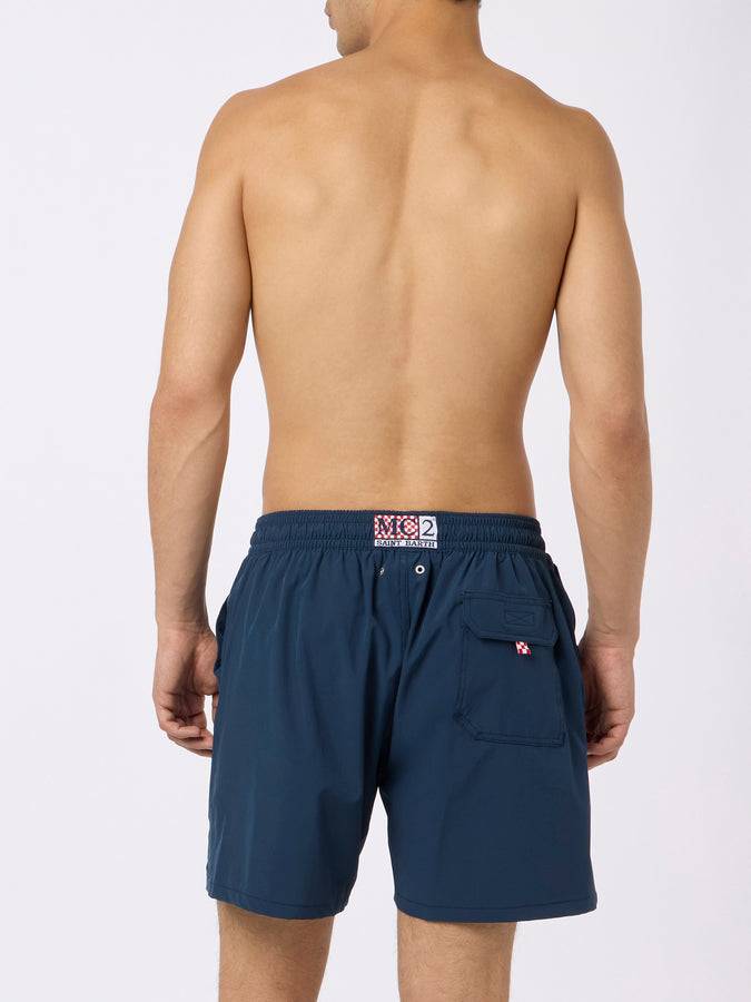 Mc2 Saint Barth Man Comfort Swim Shorts With Nel Bere E Nel Mare Embroidery | INSULTI LUMINOSI SPECIAL EDITION