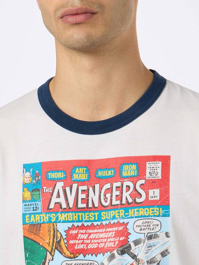 Mc2 Saint Barth Man Cotton T-shirt With Avengers Print | MARVEL SPECIAL EDITION