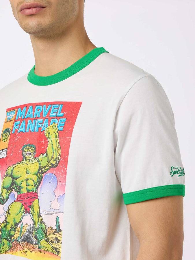 Mc2 Saint Barth Man Cotton T-shirt With Hulk Print | MARVEL SPECIAL EDITION