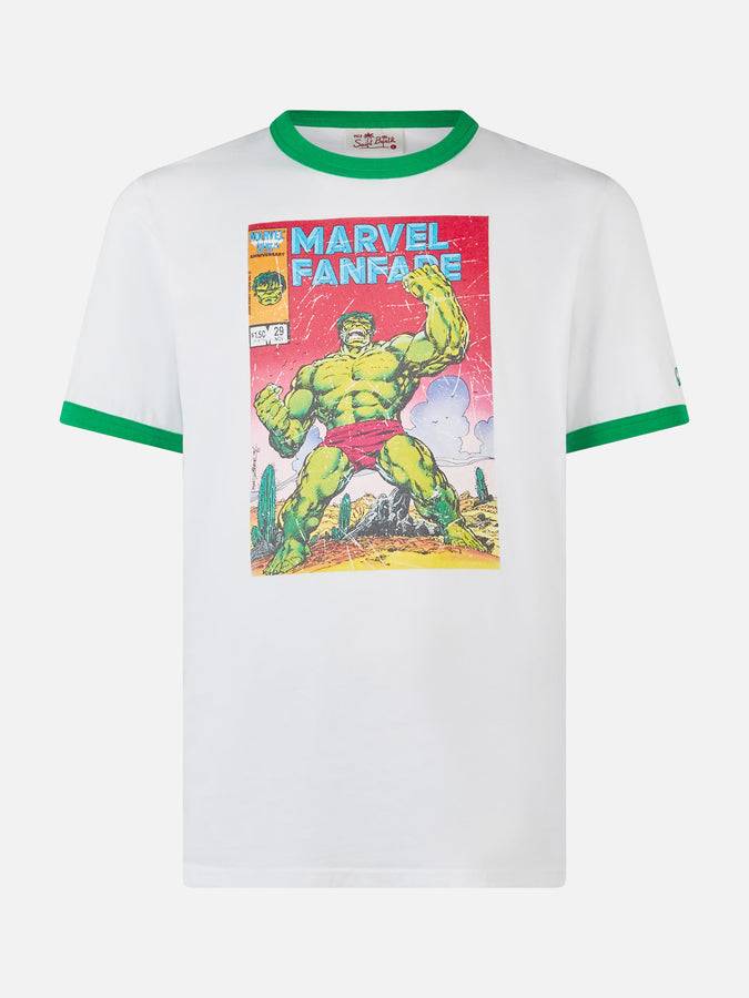 Mc2 Saint Barth Man Cotton T-shirt With Hulk Print | MARVEL SPECIAL EDITION