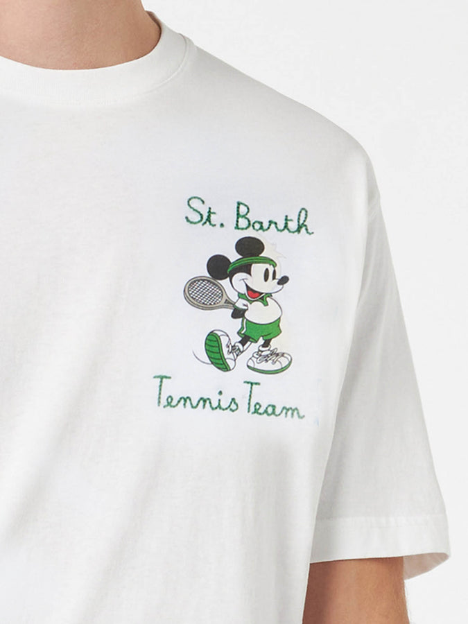 Mc2 Saint Barth Man Cotton T-shirt With Mickey Mouse Print And Embroidery | DISNEY SPECIAL EDITION
