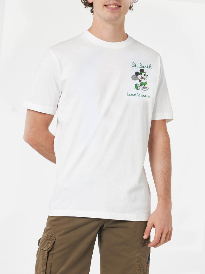 Mc2 Saint Barth Man cotton t-shirt with Mickey Mouse print and embroidery | DISNEY SPECIAL EDITION