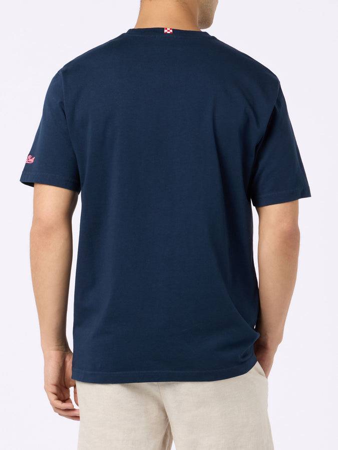 Mc2 Saint Barth Man Cotton T-shirt With Vespa Print And Embroidery | VESPA SPECIAL EDITION